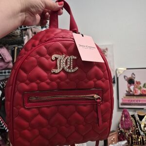 Juicy Couture Red Quilted Backpack